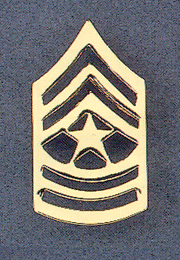 SERGEANT MAJOR'S BRIGHT METAL PIN-ON INSIGNIA FOR USE ON SERVICE DRESS UNIFORM JACKETS & GARRISON CAPS