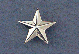 A BRIGADIER GENERAL'S BRIGHT METAL PIN-ON INSIGNIA FOR USE ON SERVICE DRESS UNIFORM JACKETS & CAPS